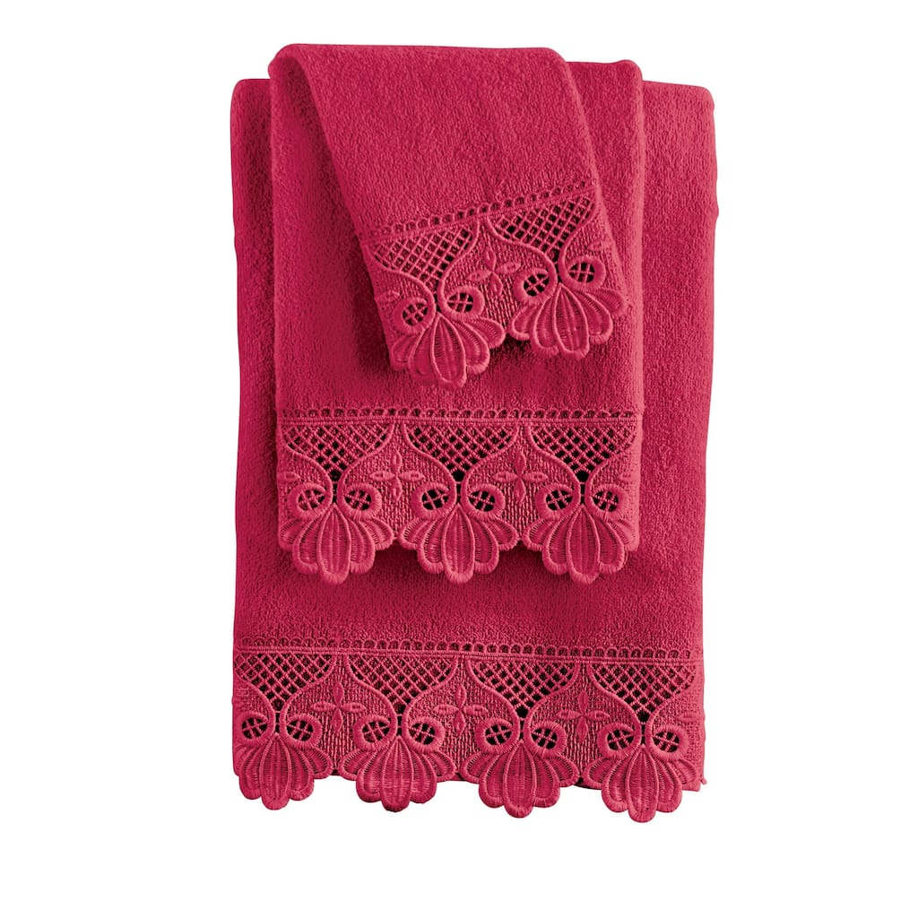 3-Piece Macramé Laced Bathroom Towel Set