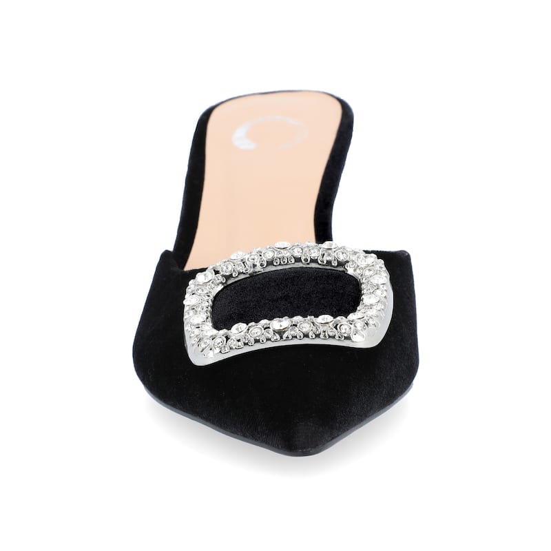 Journee Collection Women's Rishie Slip On Kitten Heel Mule Pump - Black - 8.5