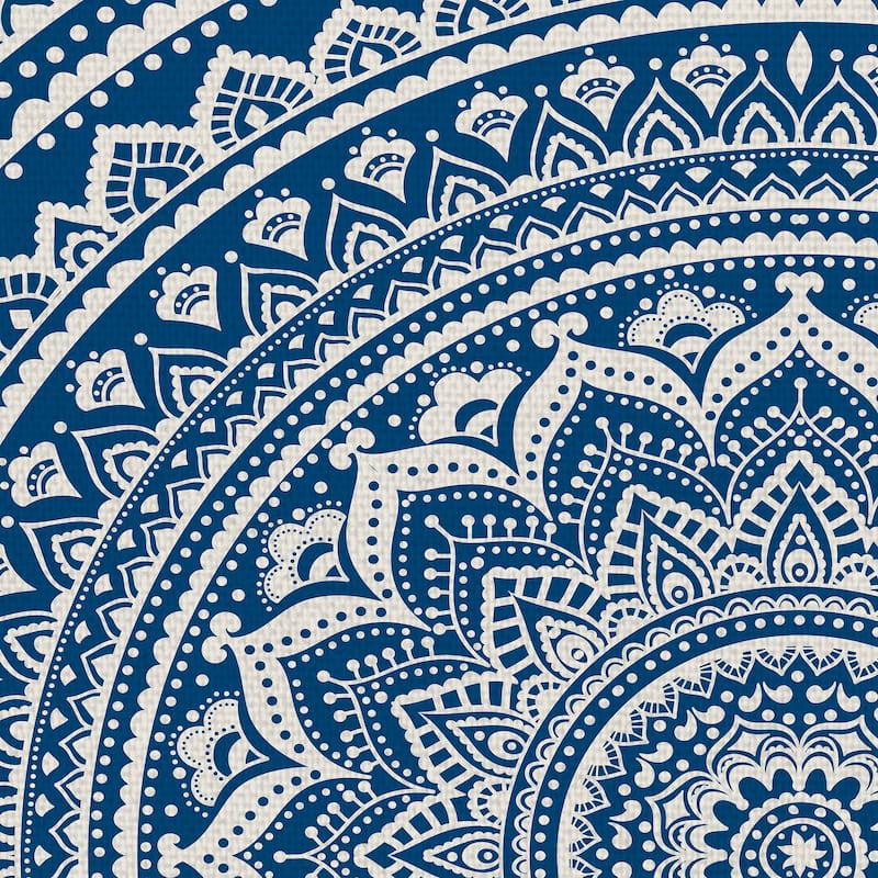 Medallion in Blue by Belle Maison Canvas Art Print