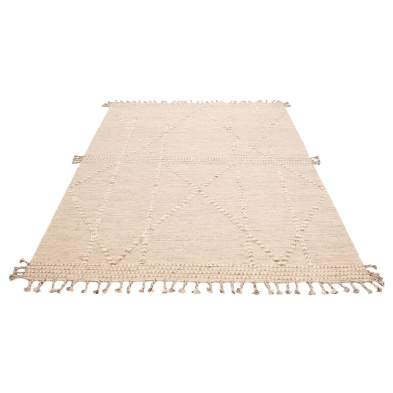 ECARPETGALLERY Hand-knotted Tangier Beige Wool Rug - 9'0 x 11'11