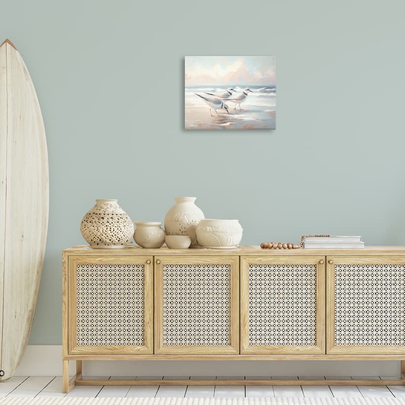 Stupell Sandpipers Under Warm Beach Sun Canvas Wall Art Design By Ramona Murdock