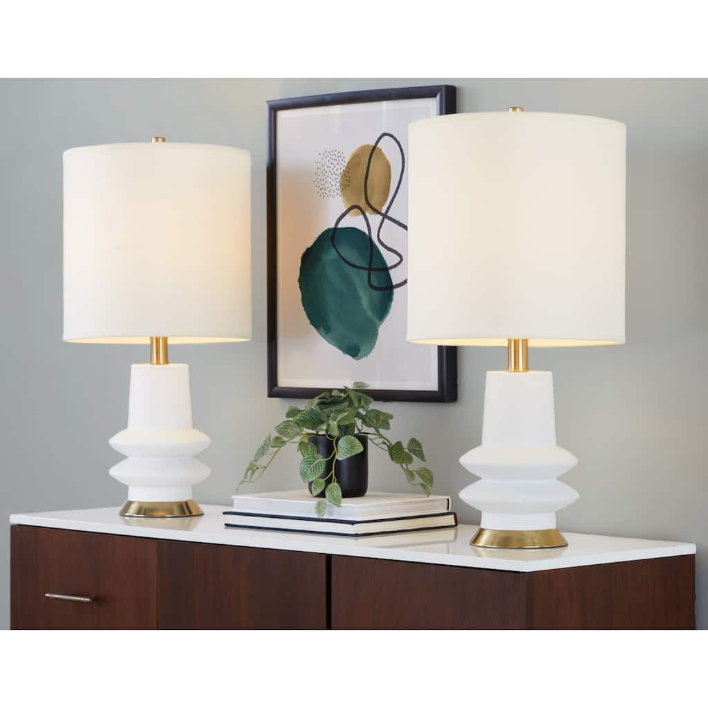 Porch & Den Luna 26" Polyresin Table Lamp (Set of 2)