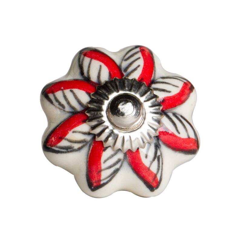 HomeRoots HomeRoots 1.5" x 1.5" x 1.5" Ceramic/Metal Multicolor 12 Pack Knob - 1.5" x 1.5" x 1.5"