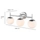 preview thumbnail 12 of 18, 3 Light Bathroom Vanity Light in Multiple Finishes with Opal Glass Shades