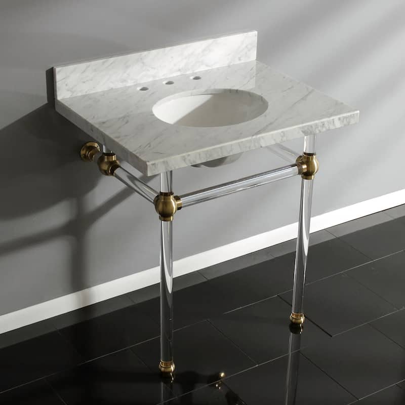 Kingston Brass Templeton 30" Oval Marble Wall Mounted Bathroom Console