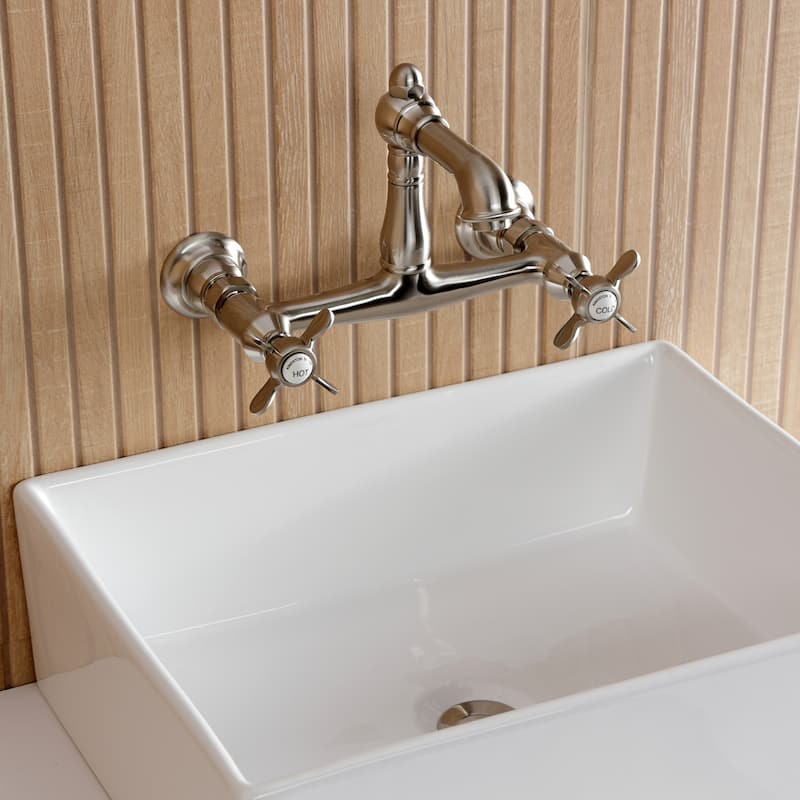 Kingston Brass Essex Two-Handle 2-Hole Wall Mount Bathroom Faucet