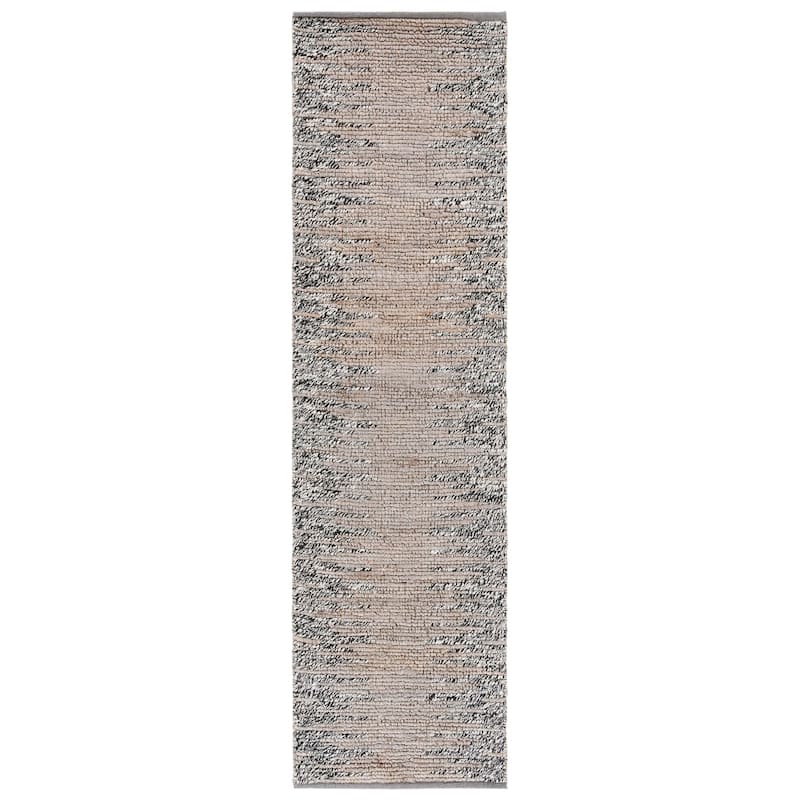 SAFAVIEH Handmade Natural Fiber Eliette Boho Jute & Wool - 2' 3" x 8' - Grey/Black - Runner