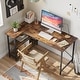 preview thumbnail 1 of 113, Small L Shaped Desk with Storage Shelves Corner Computer Desk 55 Inch - Rustic Brown