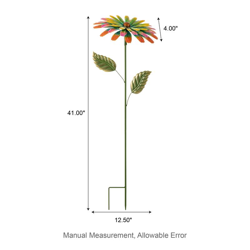 Glitzhome 41"H Garden Metal Flower Yardstake