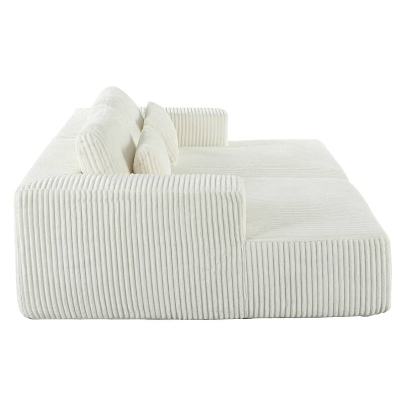 Corduroy Double Sofa Bed with 2 Pillows