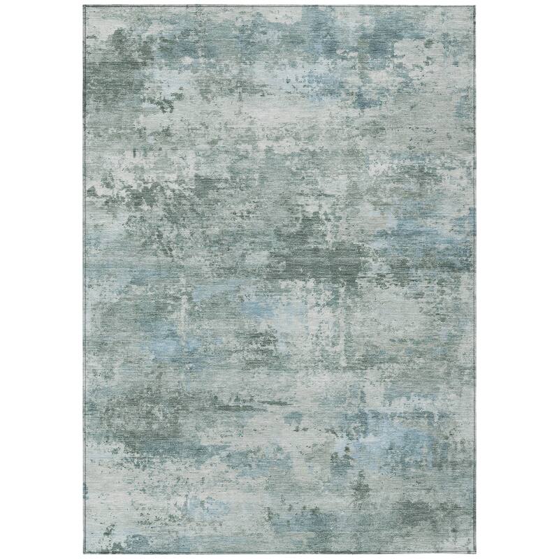 Machine Washable Indoor/ Outdoor Modern Solid Chantille Rug