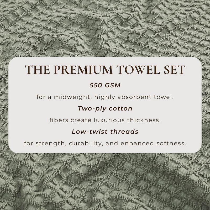Linery & Co. Cotton Diamond Waffle Texture Bath Towels