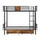 preview thumbnail 8 of 9, Twin XL over Twin XL Industrial Modern Bunk Kids Bed Frame with Guardrail and Two Storage Drawers, Easy to Assemble, Black