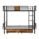 preview thumbnail 8 of 20, Twin XL over Twin XL Metal Bunk Bed with MDF Guardrails, 2 Storage Drawers, Industrial Style, Black