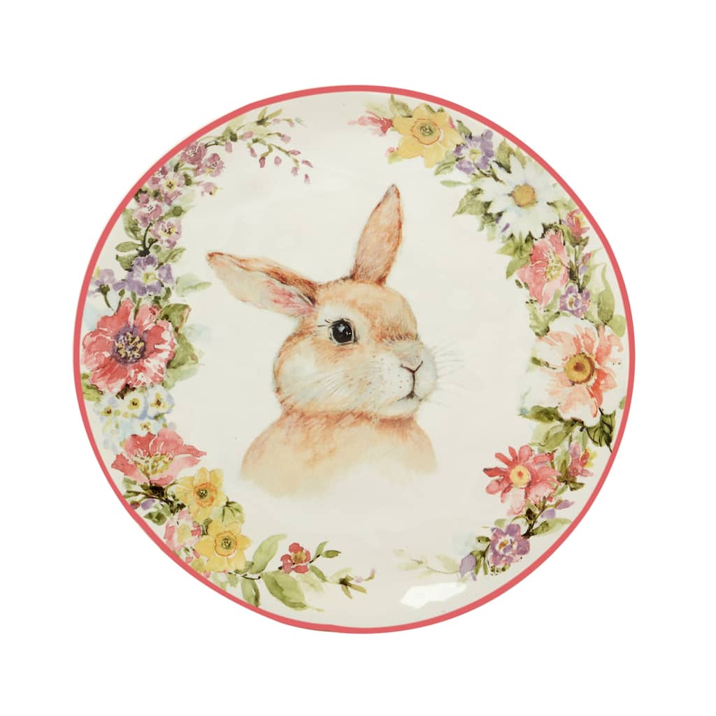 Certified International Easter Garden 8.5" Dessert/Salad Plate, Set of 4 Assorted Designs - 8.5" x 8.5" x 0.75"