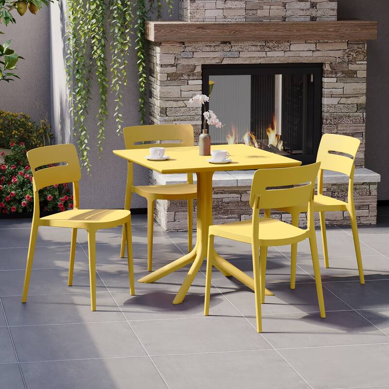 Frond and Form 4-Person Outdoor Square Dining Set