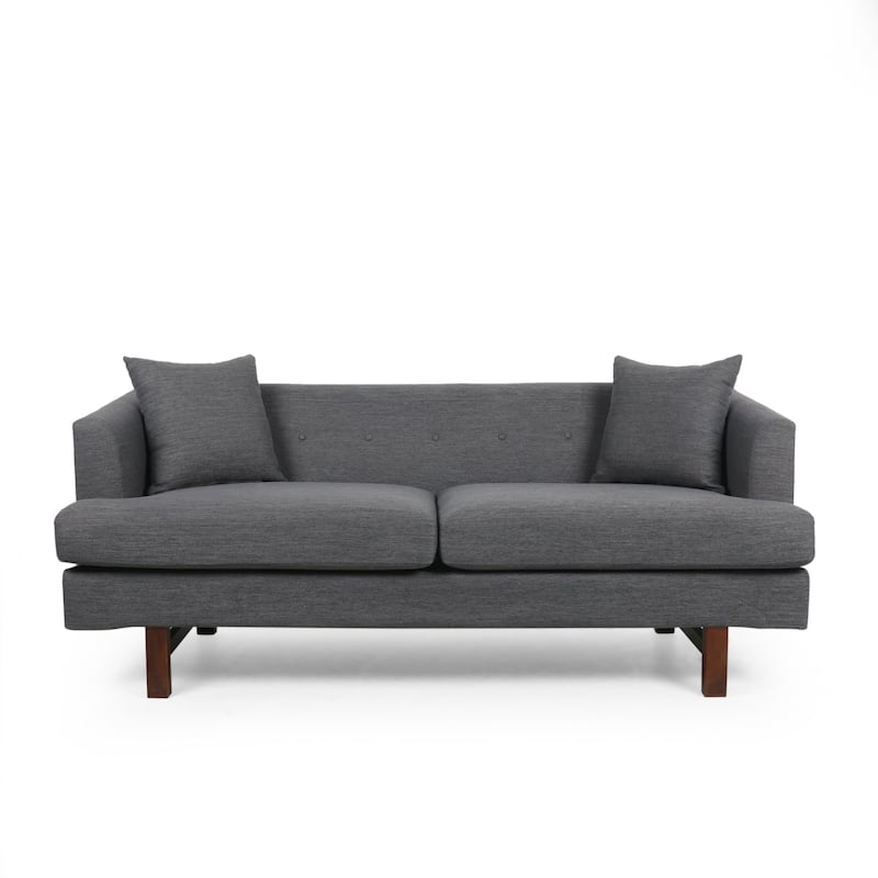 73.5" Loveseat, Family Room Fabric Sofa, Tufted Upholstered Arm Couch with Wood Legs for Living Room Bedroom