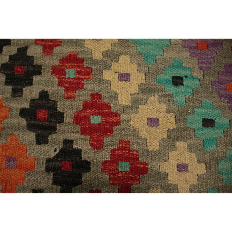 Hand Woven Oriental 100% Wool Carpet Southwestern All-Over Multi-Colored Kilim Area Rug - 5' 0'' X 3' 4''