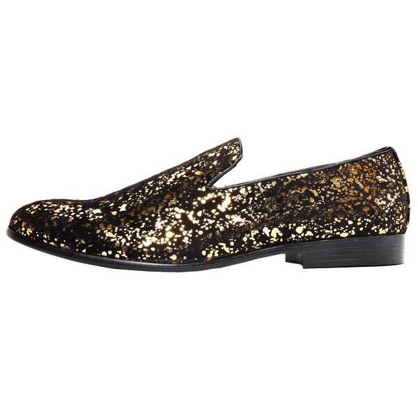 gold studded mens loafers