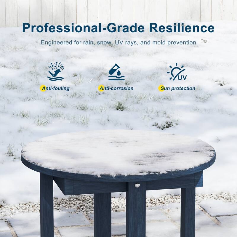 HDPE Outdoor Side Table, 220 lbs All-weather Patio End Table