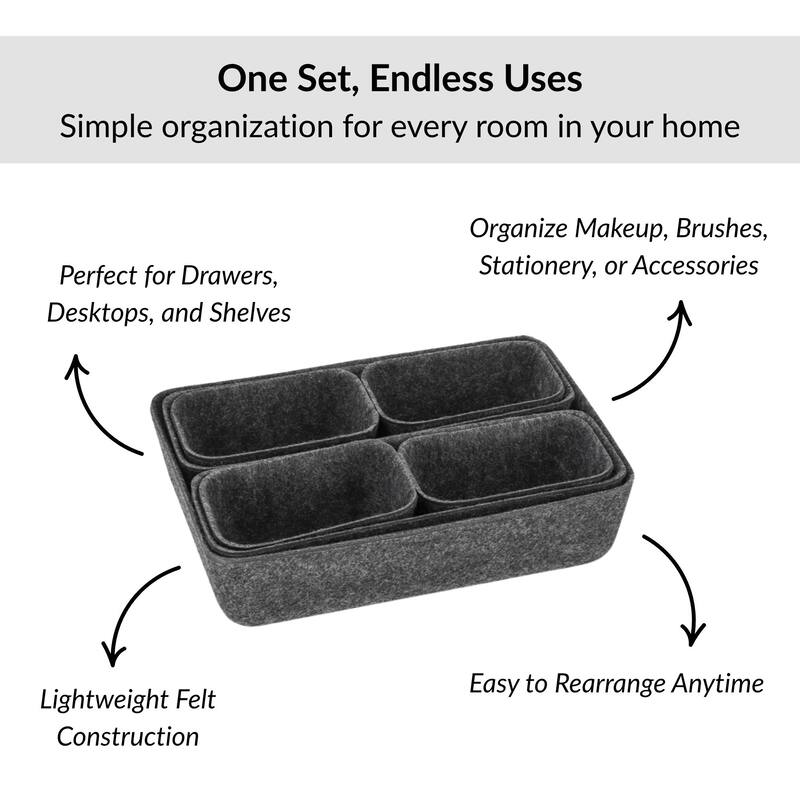 7-Piece Drawer Organizer Set - 10.5 L x 8 W x 2.5 H
