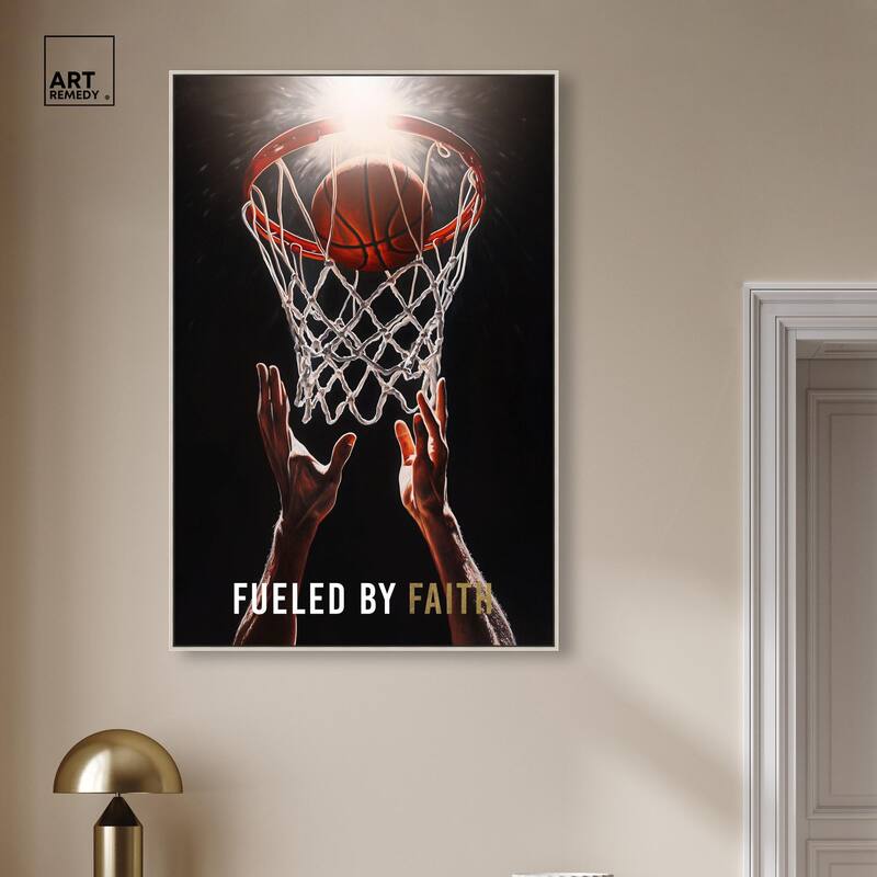 Fueled by Faith Basketball Canvas by Art Remedy