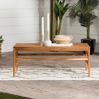 Walker Edison Outdoor Acacia Wood Coffee Table - Bed Bath & Beyond ...