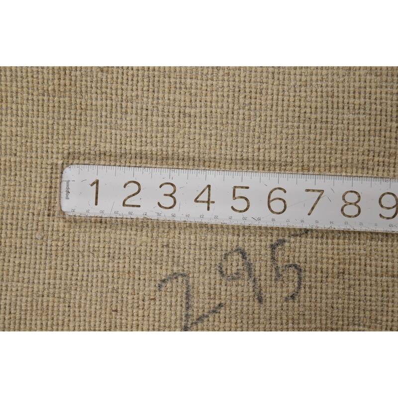 Modern Beige Gabbeh Oriental Rug Hand-Knotted Wool Carpet - 2'10"x 4'0"