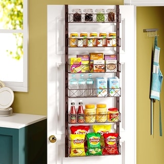 6-Tier Pantry Door Organizer, Metal Over the Door Pantry Organizer