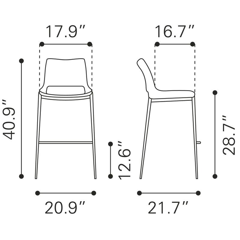 Barstool (Set of 2) - 20.9" W x 21.7" D x 40.9" H