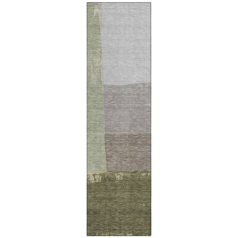 Machine Washable Indoor/ Outdoor Abstract Kraig Chantille Rug