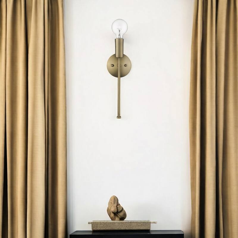 Modern Dull Gold Wall Sconce Light Fixture Flush Mount Metal Lamp for Indoor Accent Lighting - 15" H x 5" W x 4" D