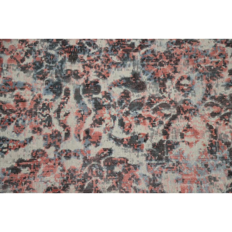 Hand Knotted Oriental Viscose Silk Carpet Modern All-Over Coral Abstract Area Rug - 8' 1'' X 5' 7''