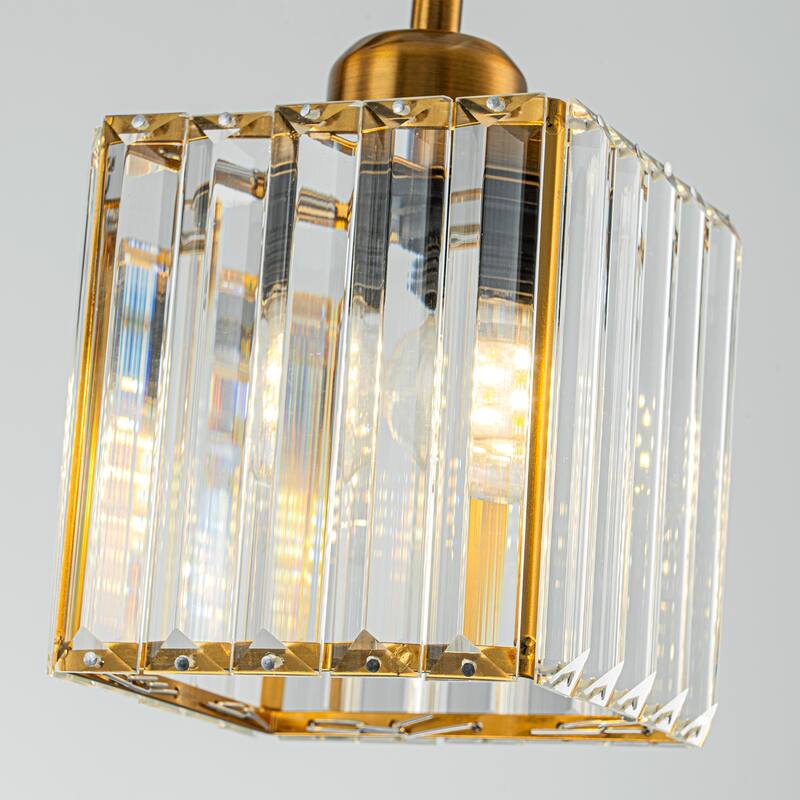 5-Light Modern Linear Crystal Chandelier kitchen island Pendant Lighting for Dining Room