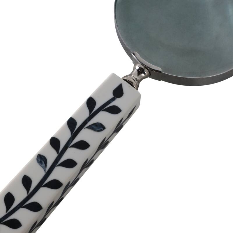 Resin Decorative Objects Glass Leaf Handle Magnifying - 10" Blue - 4" x 1" x 10"