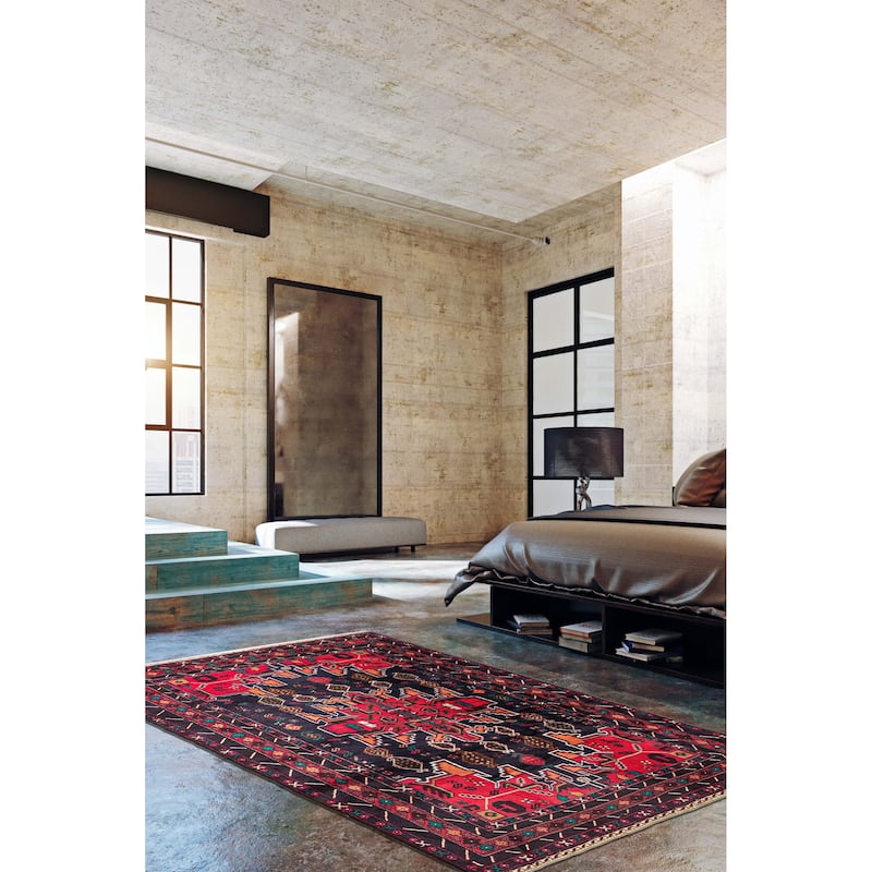 ECARPETGALLERY Hand-knotted Teimani Navy Wool Rug - 3'7 x 6'4