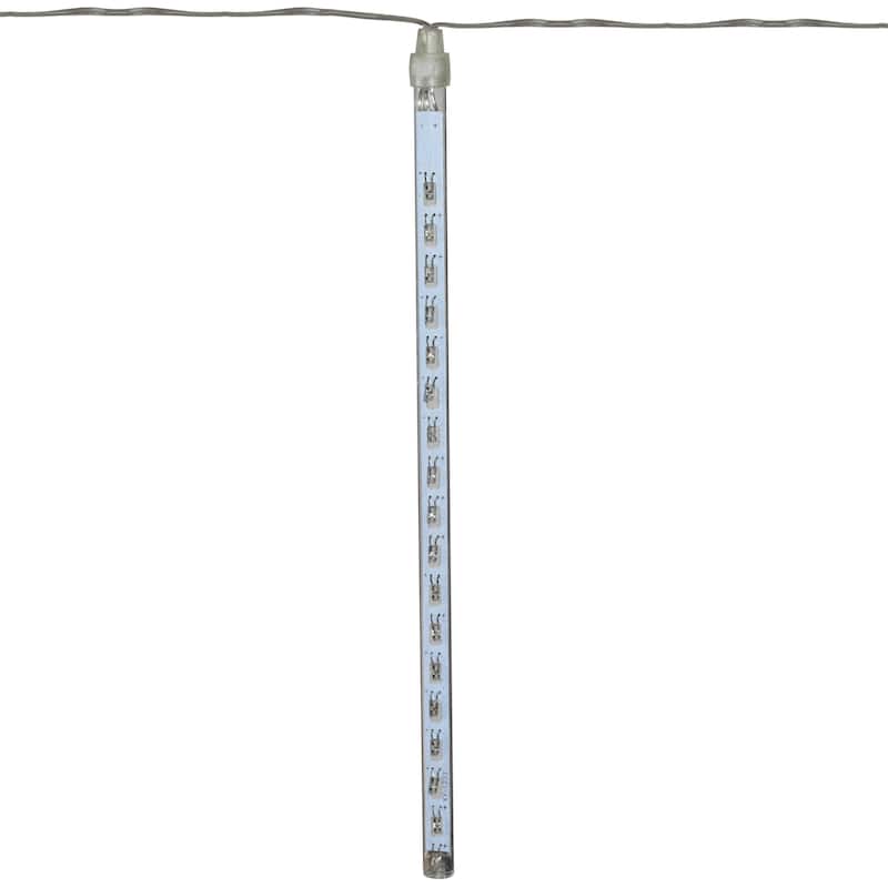 Dripping Icicle Christmas Light Tubes - Polar White - 15' Clear Wire - 10ct