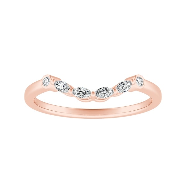 Auriya 1/10ctw Vintage Contoured Diamond Wedding Band 14k Gold. Opens flyout.
