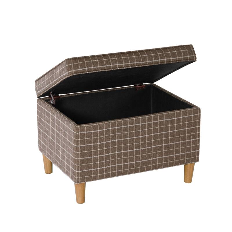 Dinah 24" Storage Ottoman with Cone Wood Legs