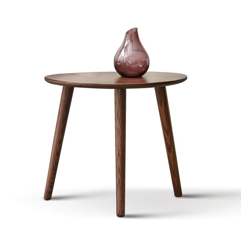 Center Table Low Table Solid Oak Wood Top Plate Desk Pebble Shaped Natural Wooden Coffee Table - Walnut