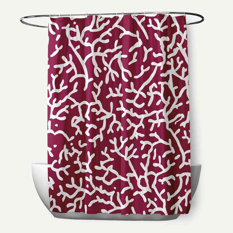 Seaweed Shower Curtain - Maroon Red