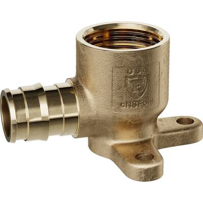Jones Stephens F76833 1/2" FIP Metal PEX 90° Drop Ear Elbow