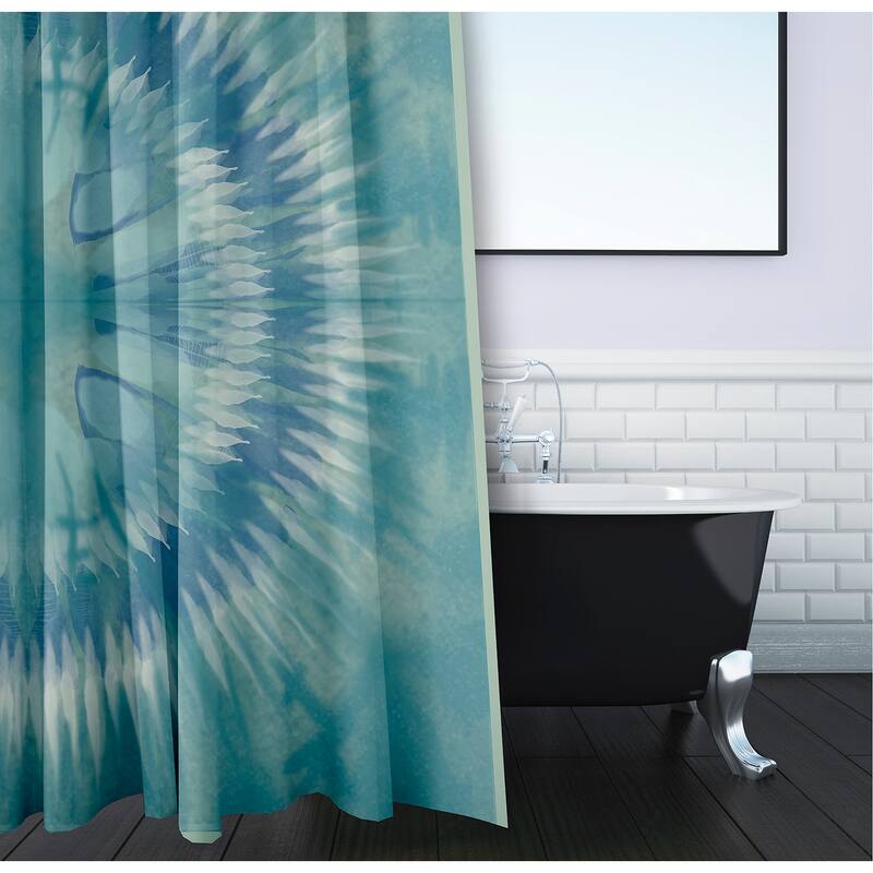 Shibori Burst Geometric Print Shower Curtain