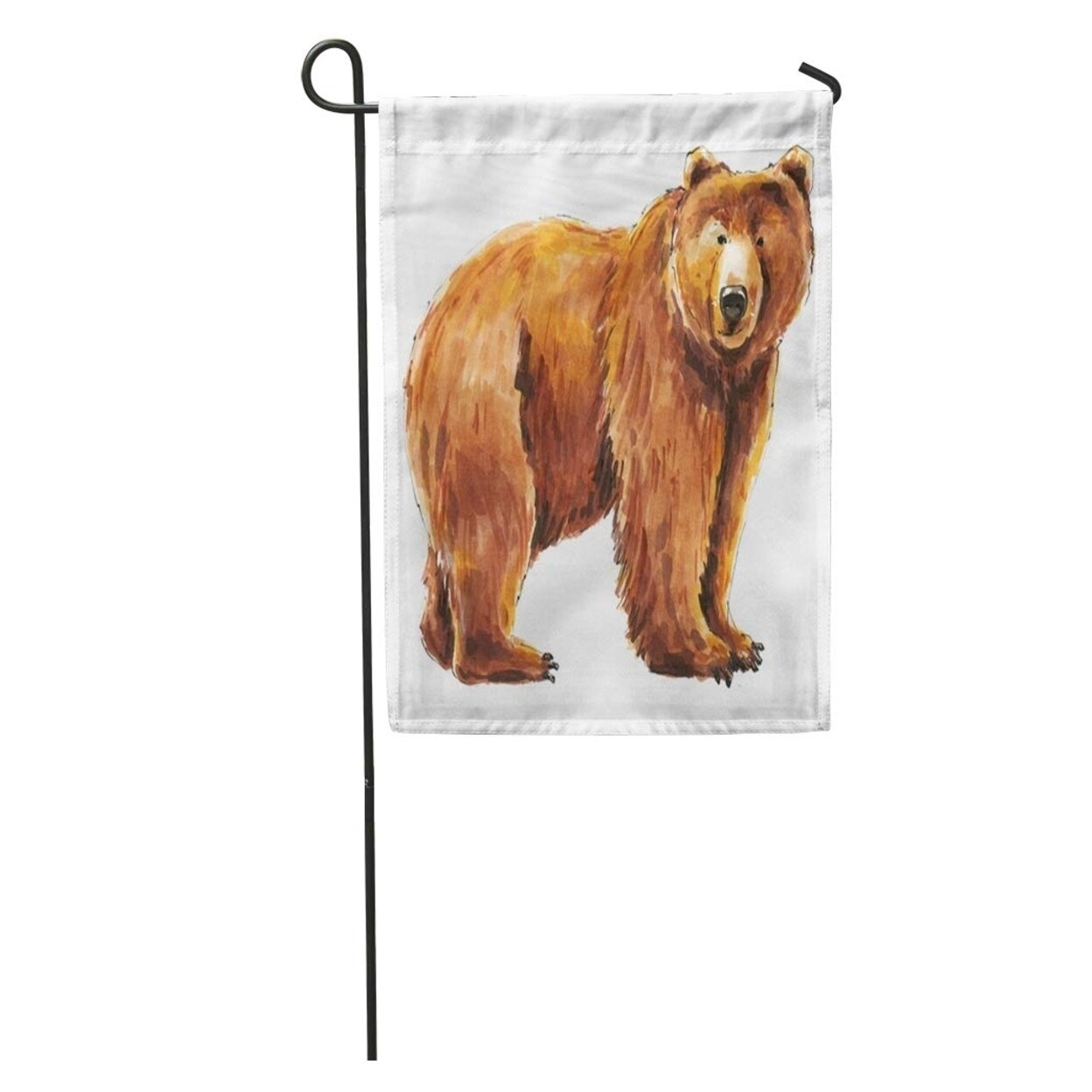 Shop Cartoon Cute Brown Wild Bear Watercolor Sketch Drawing Grizzly Garden Flag Decorative Flag House Banner 12x18 Inch On Sale Overstock 31381303,Cute Draw Girl With Glasses