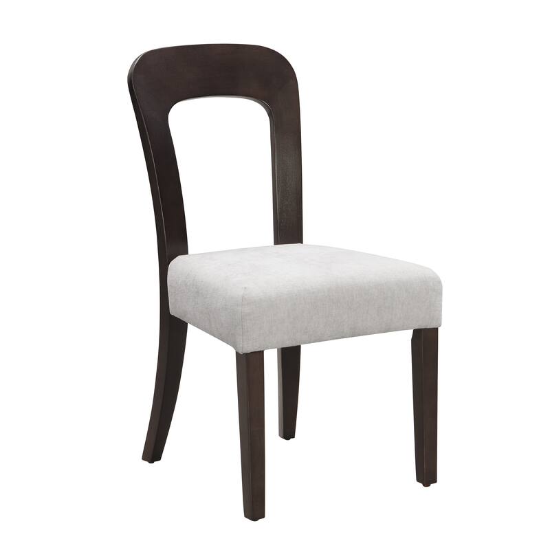 Dining Chairs Set Of 2, Upholstered Kitchen Side Chairs With Fabric Seating Solid Rubber Wood Legs