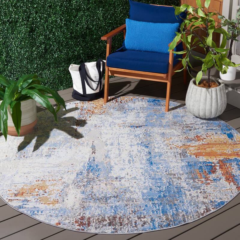 SAFAVIEH Barbados Svata Modern Abstract Waterproof Patio Backyard Rug