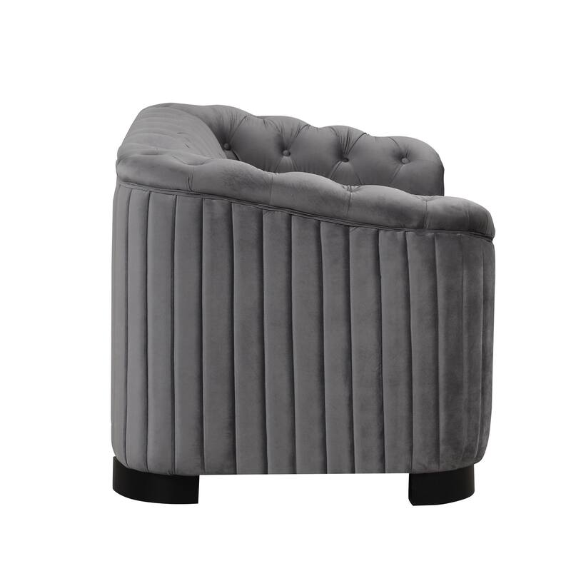 3 Pieces Modern elvet Upholstered Living Room Sofa Set Sectional