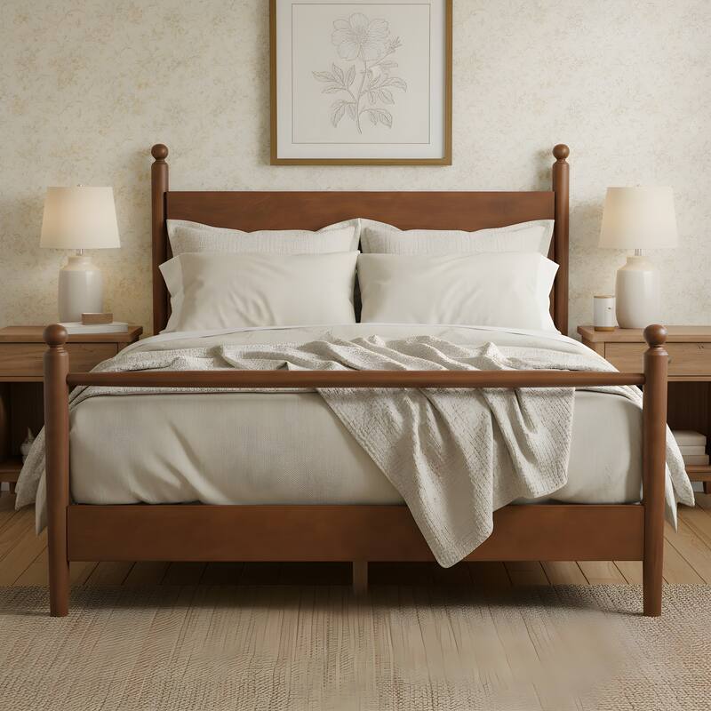 Christopher Knight Home Eldric Solid Poplar and Plywood Bed Frame with Headboard