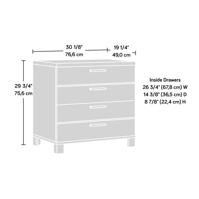 Wood Lateral File with Practical Storage, Brown