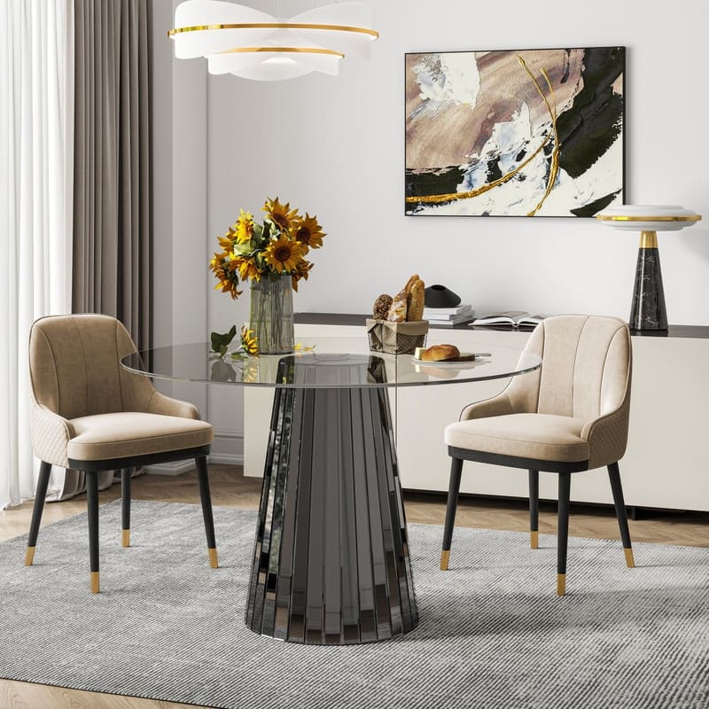 Clear Glass Top Dining Table